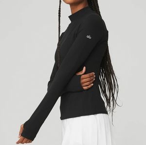 Alo wellness rib mock neck long sleeve top